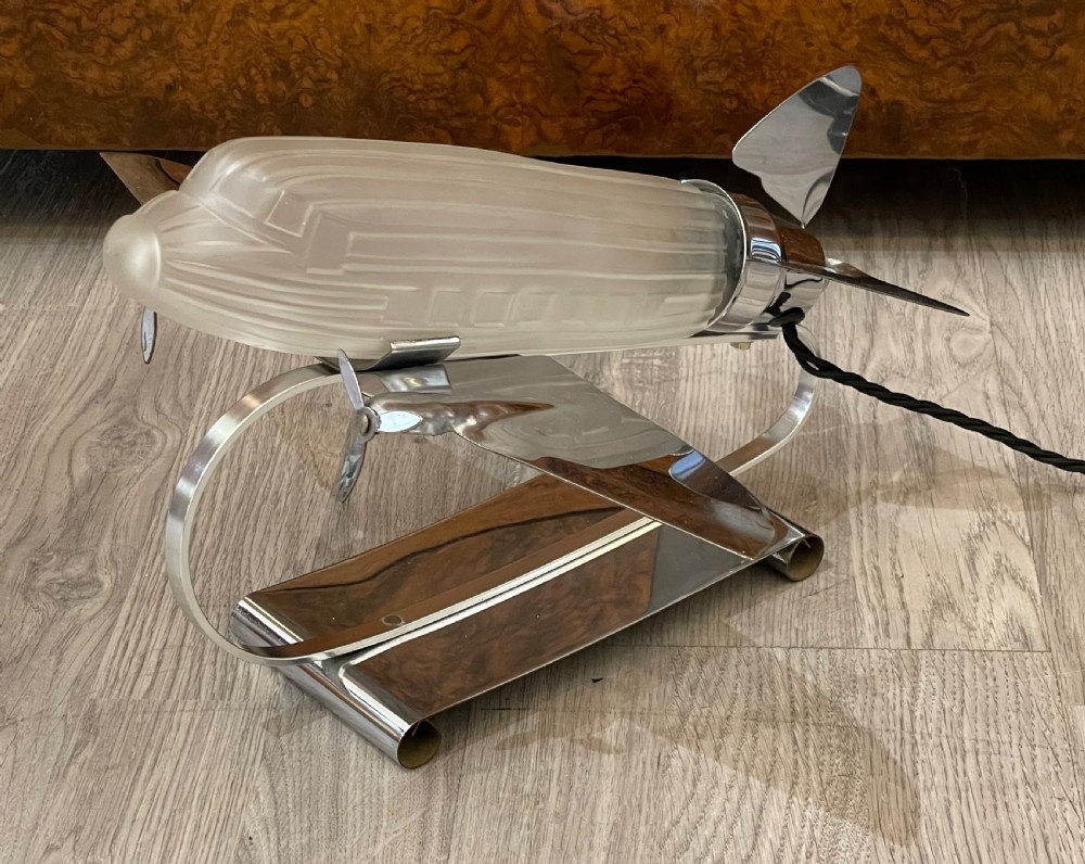 Art Deco Style Novelty Chrome Table Desk Lamp View IV