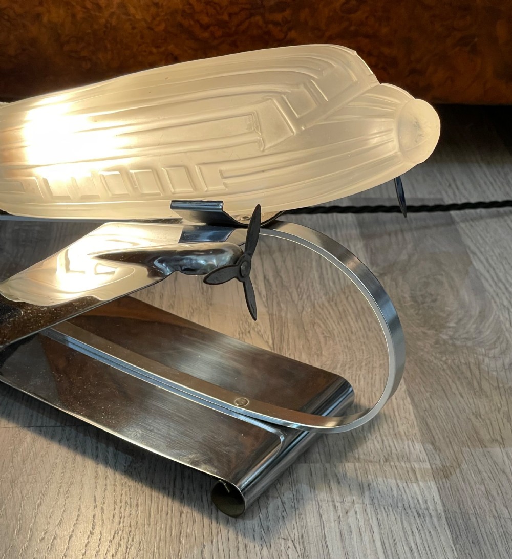 Art Deco Style Novelty Chrome Table Desk Lamp View VI