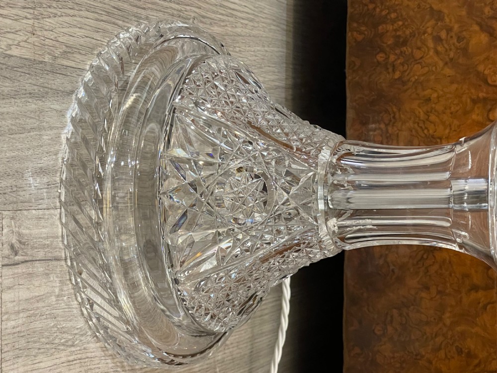 Large Art Deco Cut Glass Mushroom Table Lamp View III