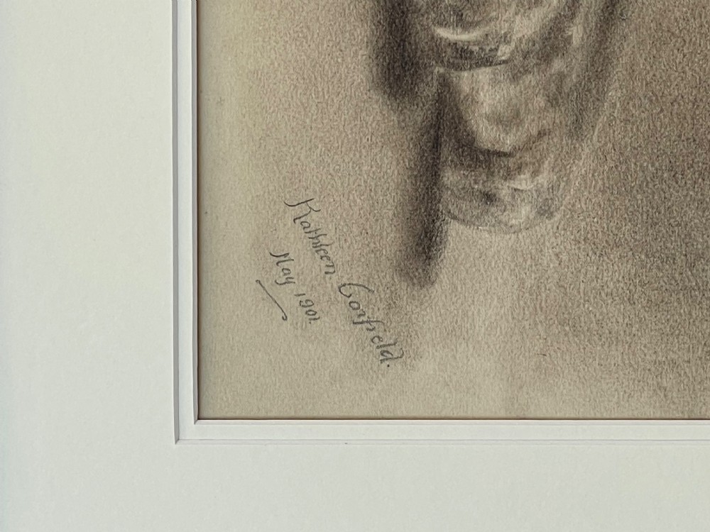 Edwardian Pencil Study of a Tiger by Kathleen Corfield 1901 View III