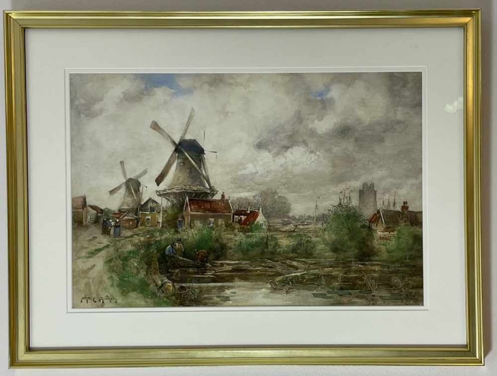 Saw Mills, Dordrecht watercolour by John Ernest Aitken