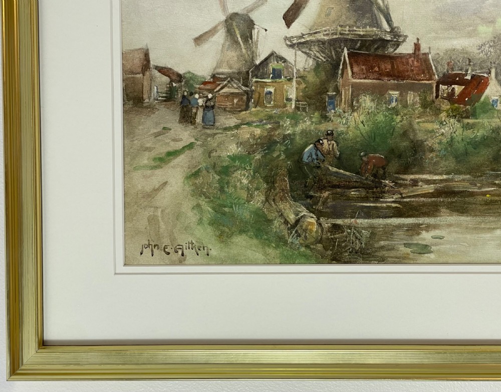 Saw Mills, Dordrecht watercolour by John Ernest Aitken View II