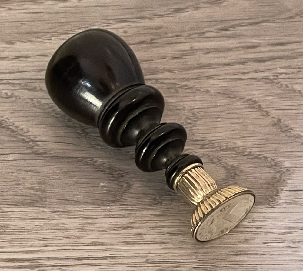 Georgian Ebony And Gold Desk Wax Seal