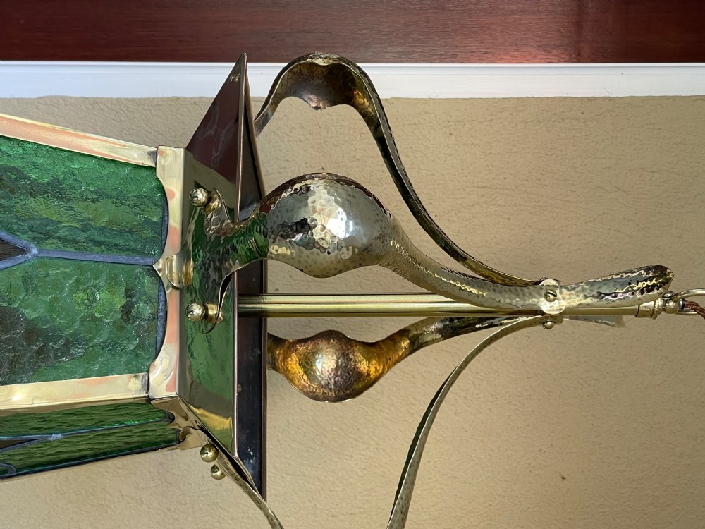Arts & Crafts Brass Hall Hanging Lantern  View VIII