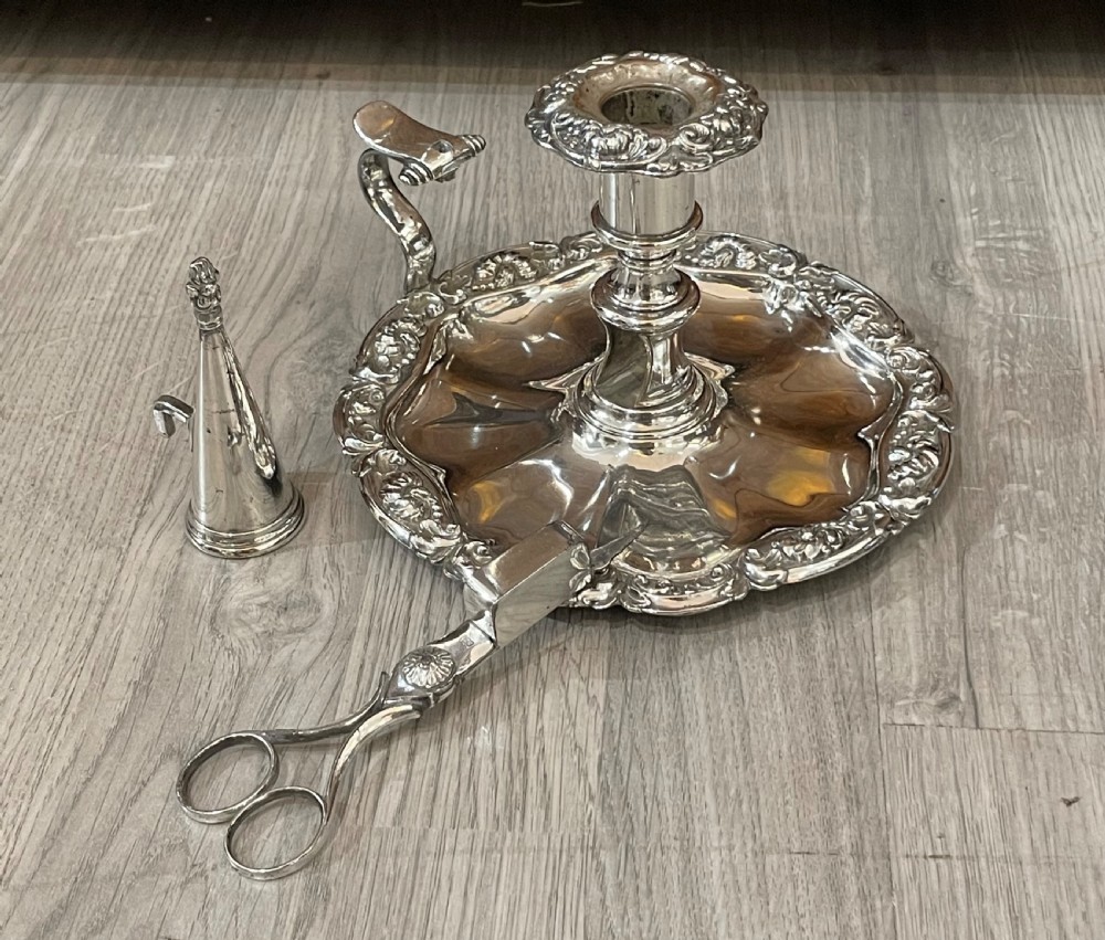 Large Old Sheffield Plate Chamberstick View III