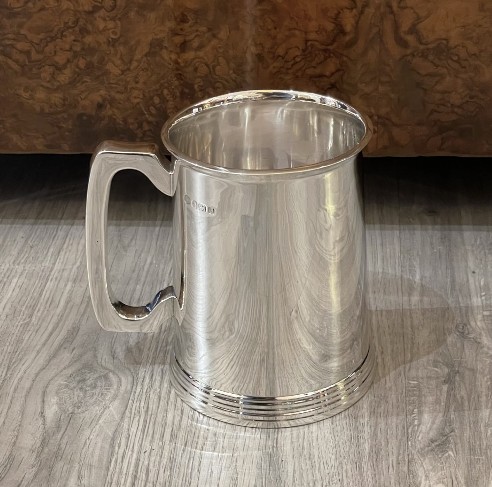 Very Heavy Solid Silver Pint Tankard