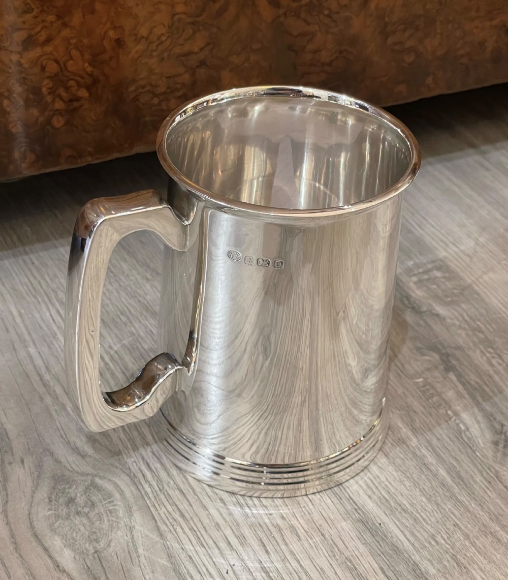 Very Heavy Solid Silver Pint Tankard View II