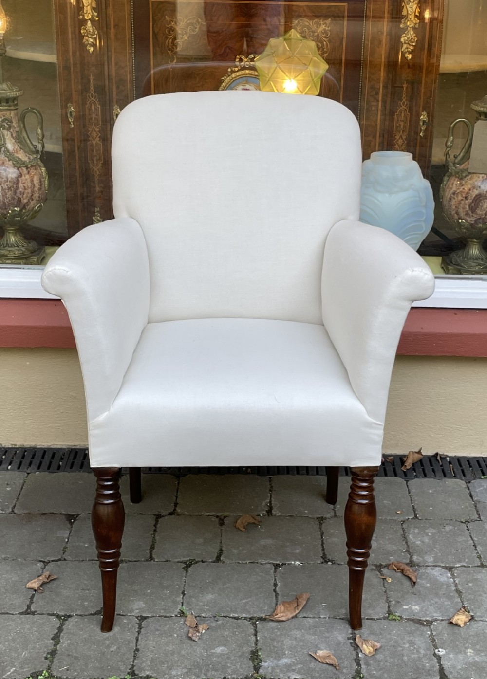 Regency style upholstered armchair