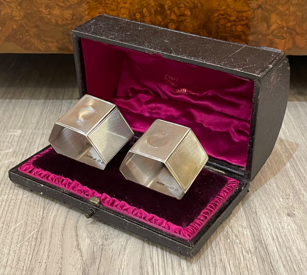 Good Pair of Art Deco Silver Napkin Rings