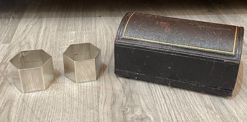 Good Pair of Art Deco Silver Napkin Rings View II