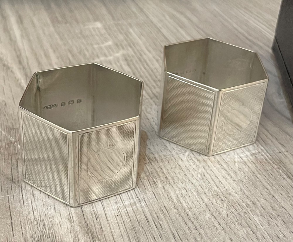 Good Pair of Art Deco Silver Napkin Rings View III