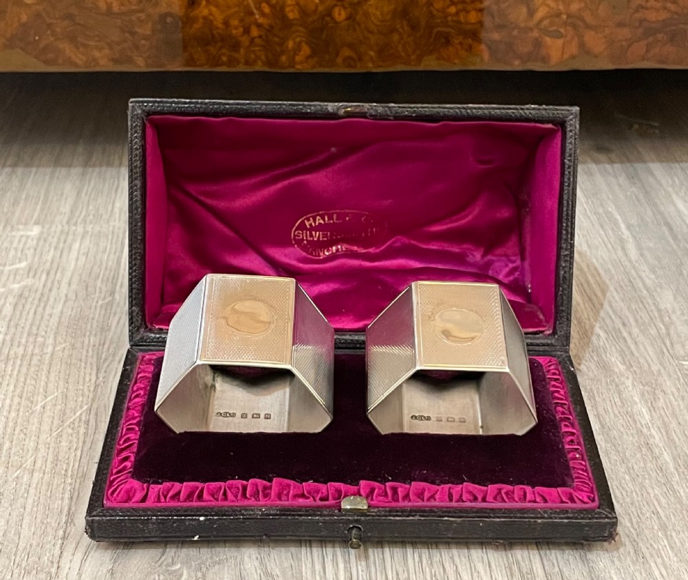 Good Pair of Art Deco Silver Napkin Rings View V