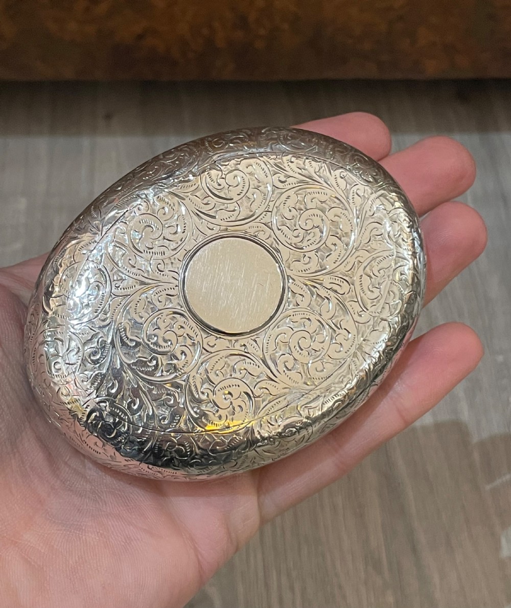 Beautiful Edwardian Silver Pebble Snuff Box View V
