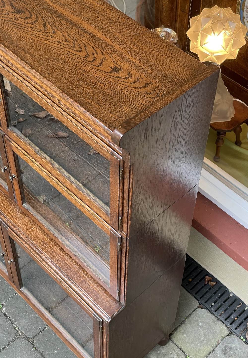 Edwardian Stacking Oak Barristers Bookcase by Minty View III