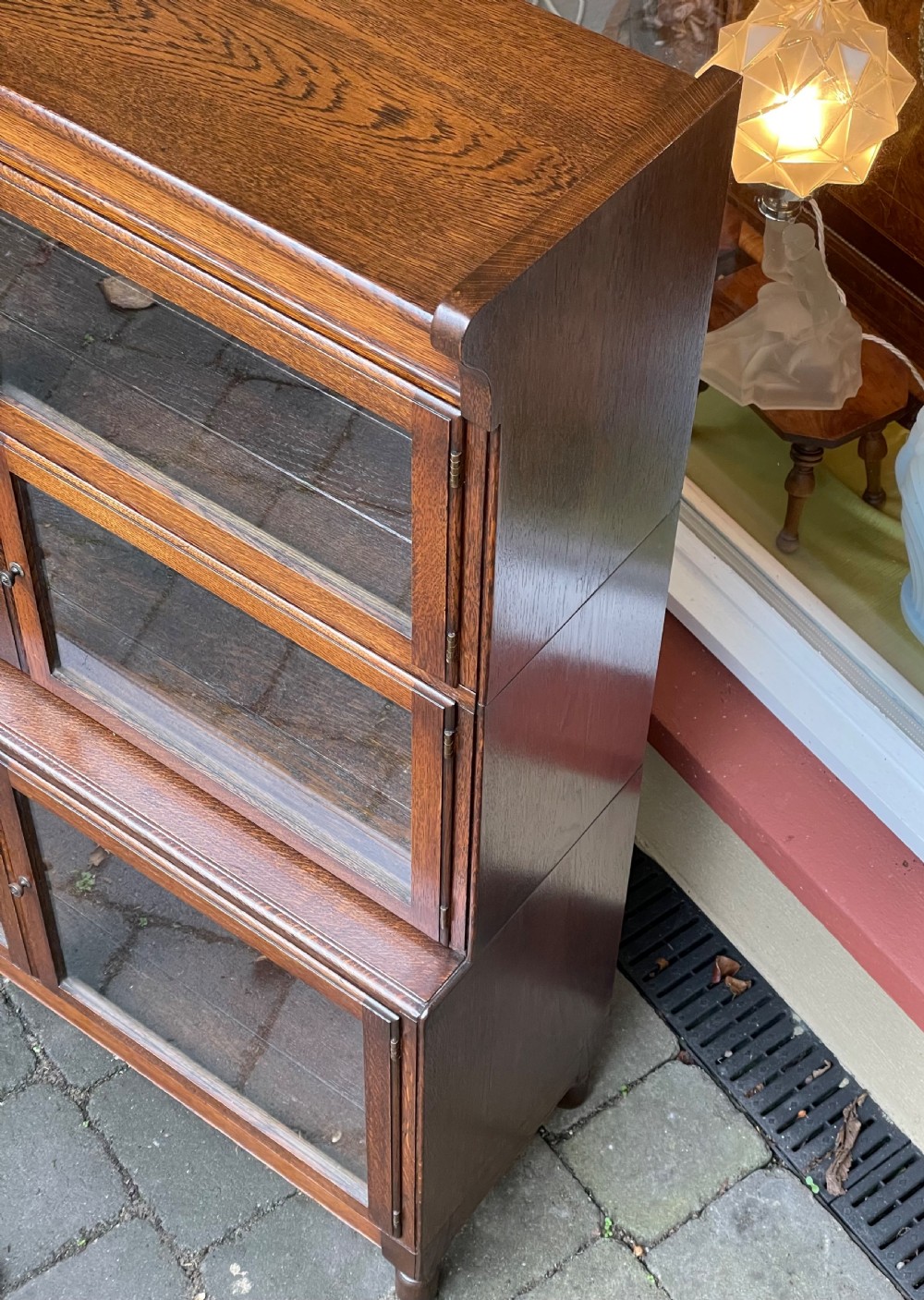 Edwardian Stacking Oak Barristers Bookcase by Minty View IV
