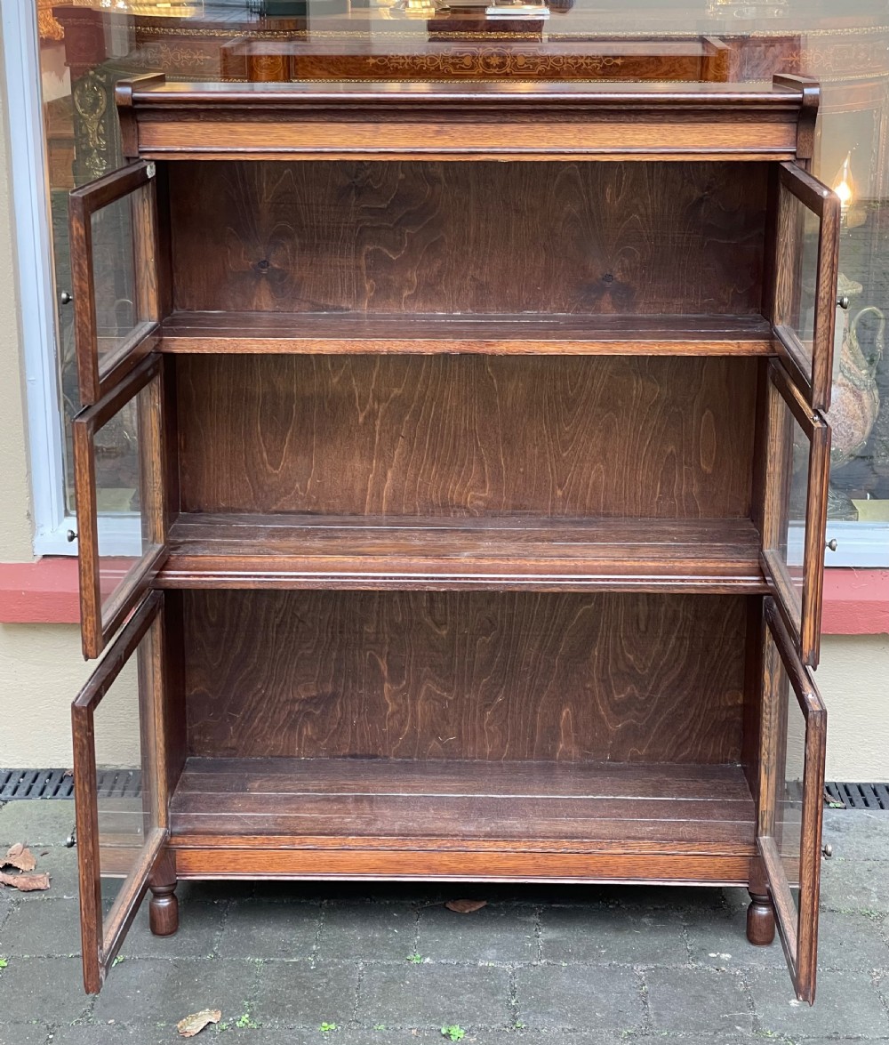Edwardian Stacking Oak Barristers Bookcase by Minty View V