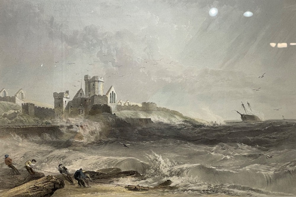 Lithograph of Peel Castle, Isle of Man by J Needham, Published 1857  View IV