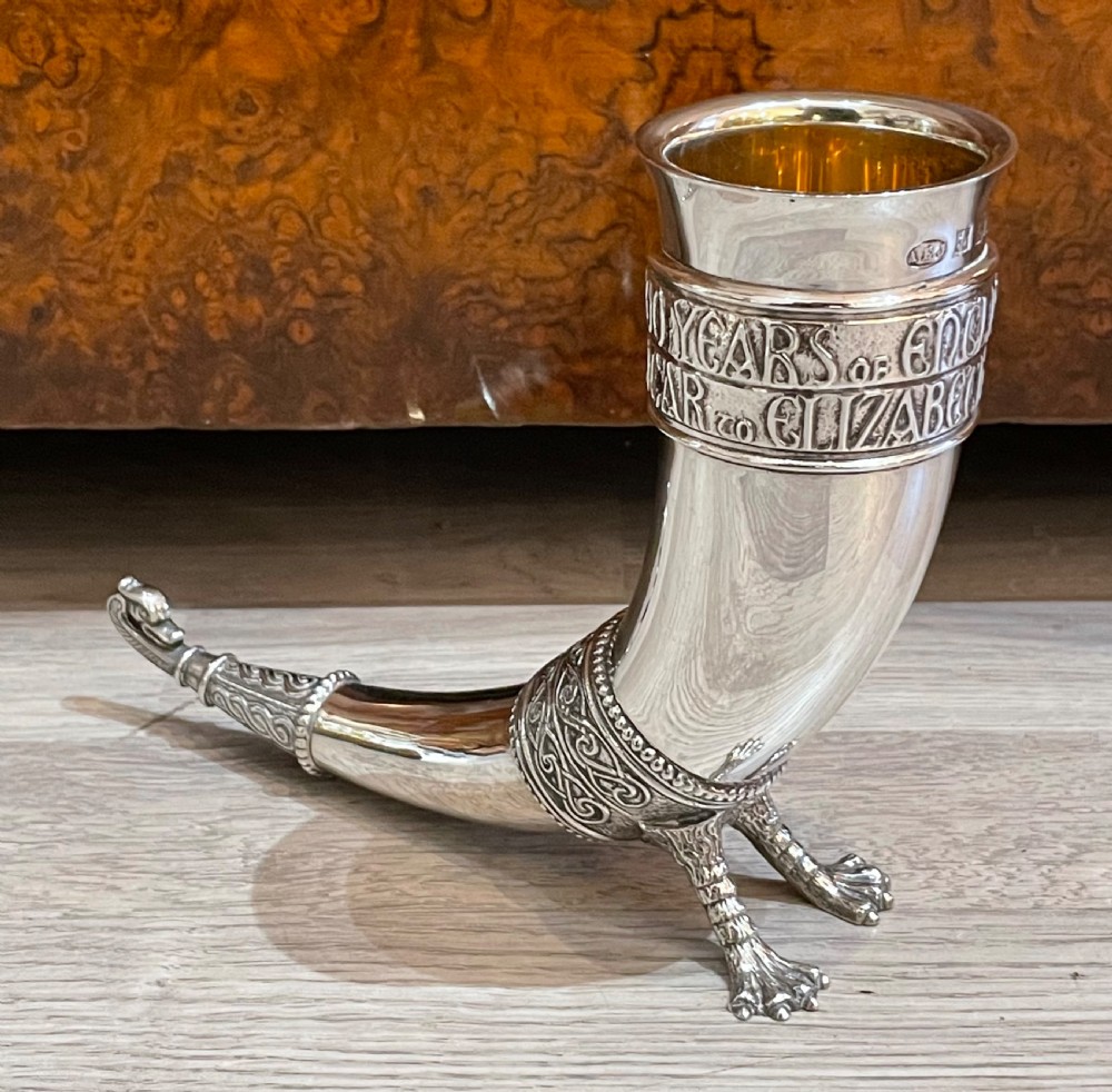 Replica Saxon Solid Silver Drinking Horn