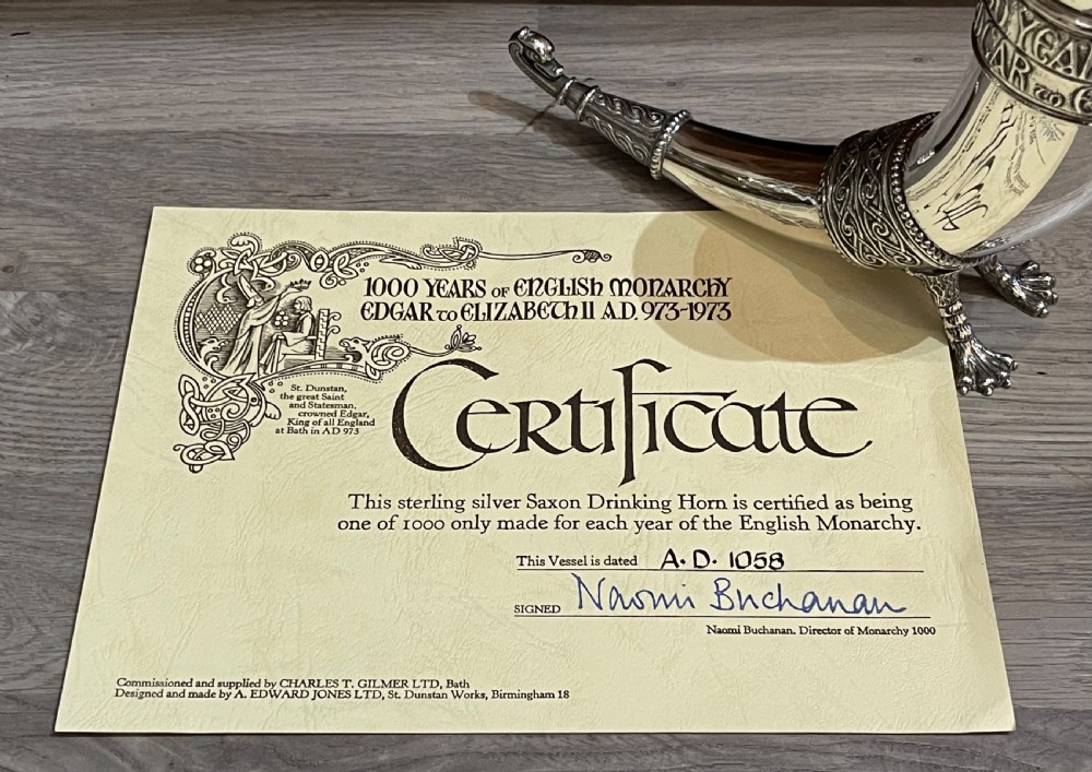 Replica Saxon Solid Silver Drinking Horn View II