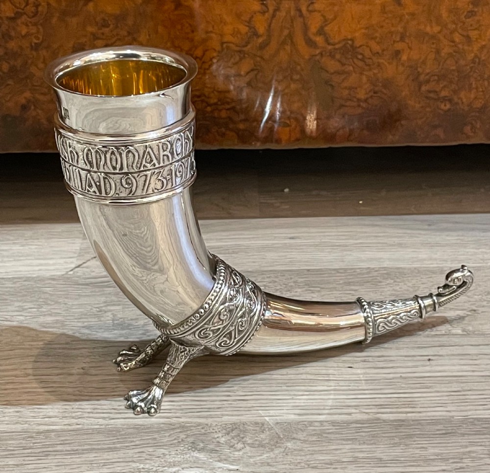 Replica Saxon Solid Silver Drinking Horn View IV