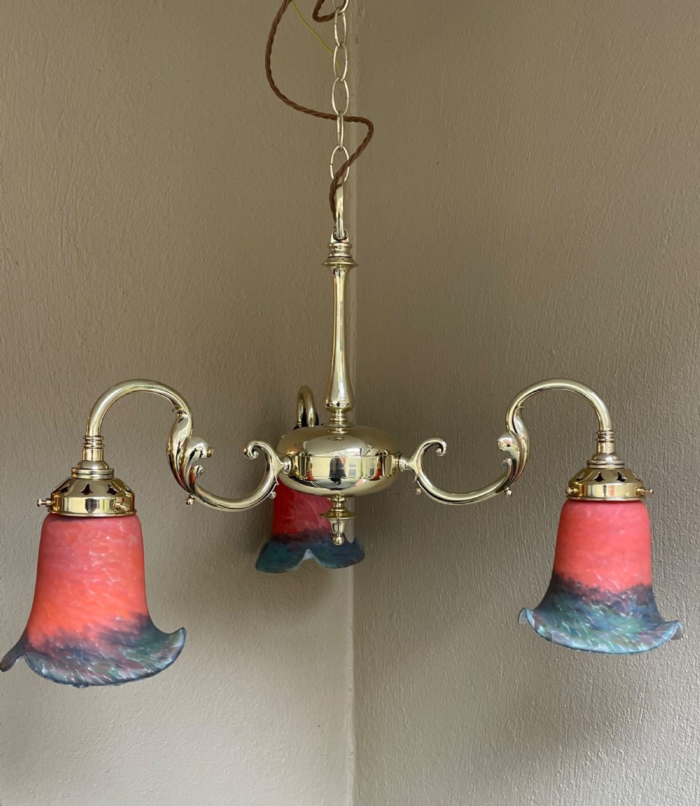 Early 20th Century Brass Chandelier