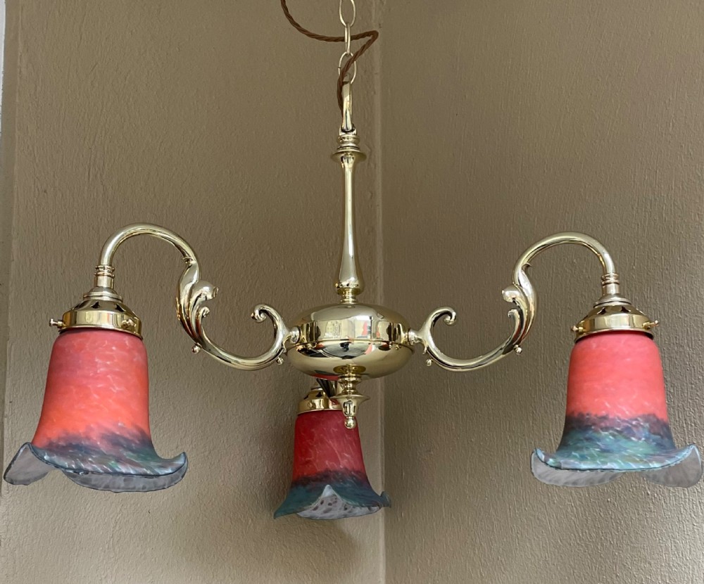 Early 20th Century Brass Chandelier View II
