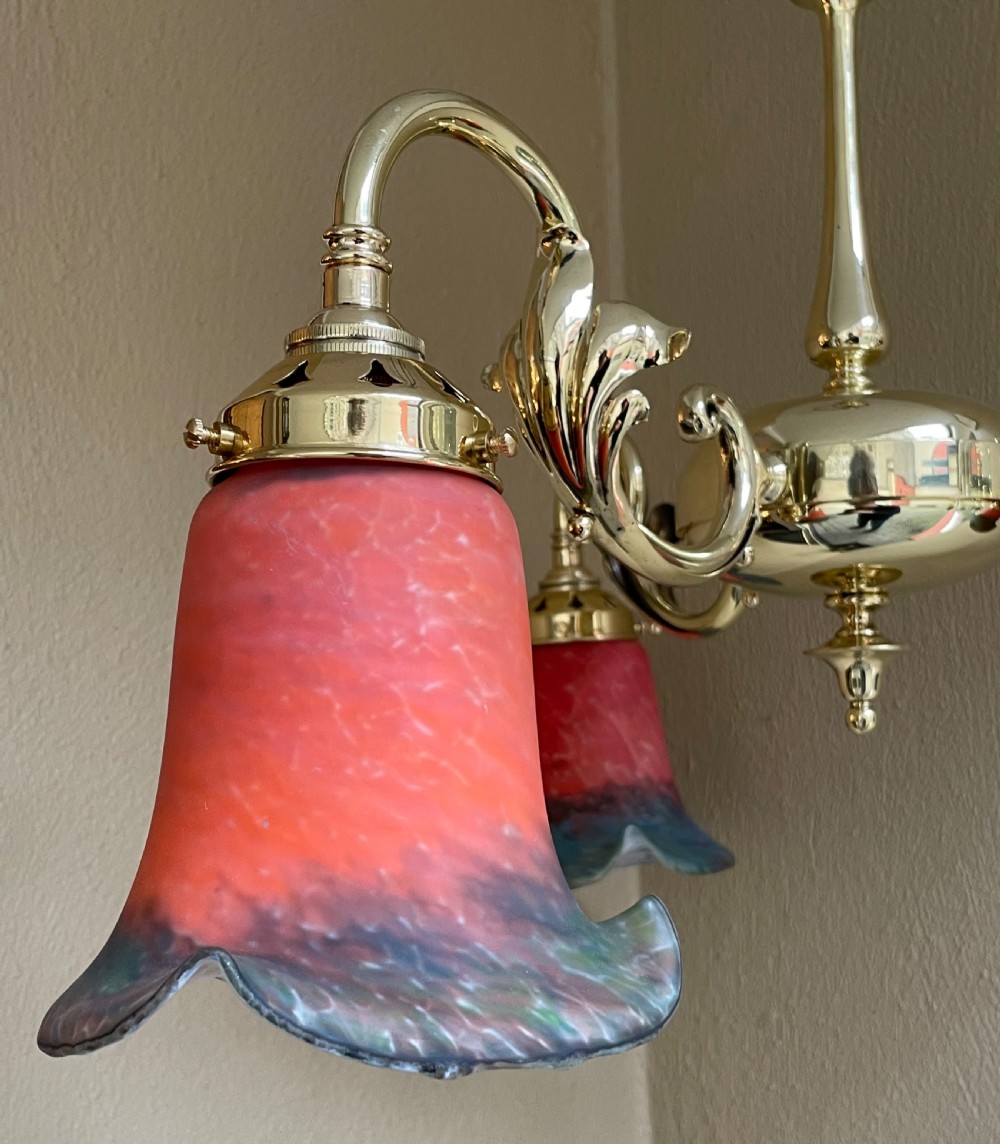 Early 20th Century Brass Chandelier View III