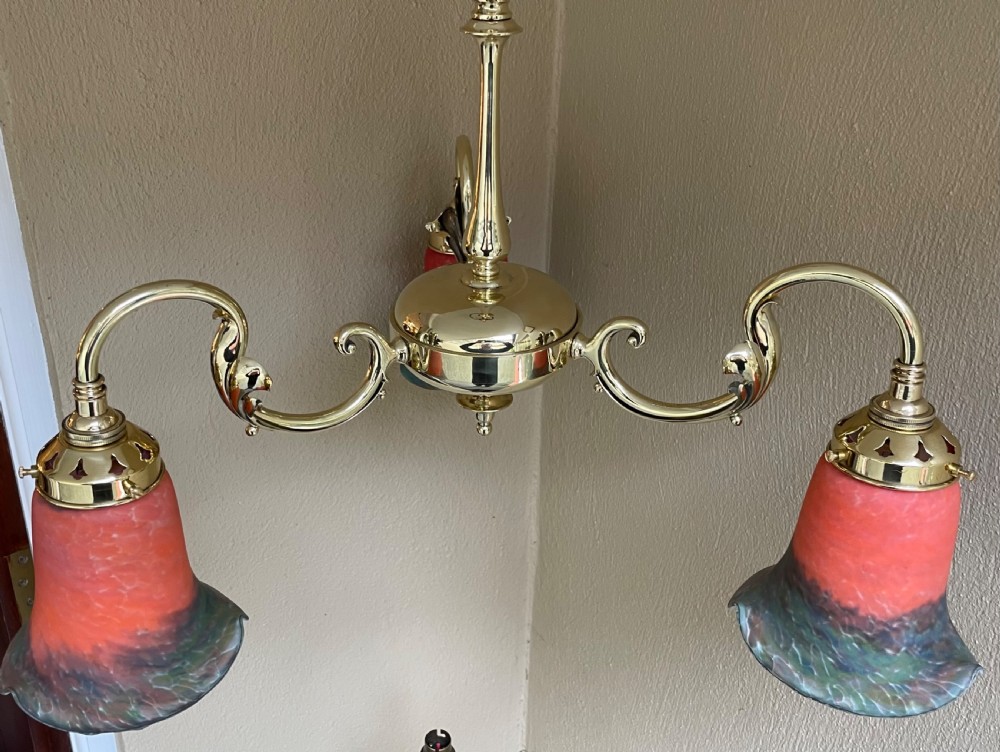 Early 20th Century Brass Chandelier View IV