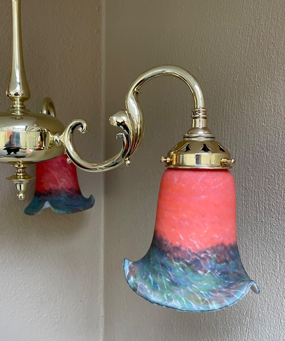 Early 20th Century Brass Chandelier View V