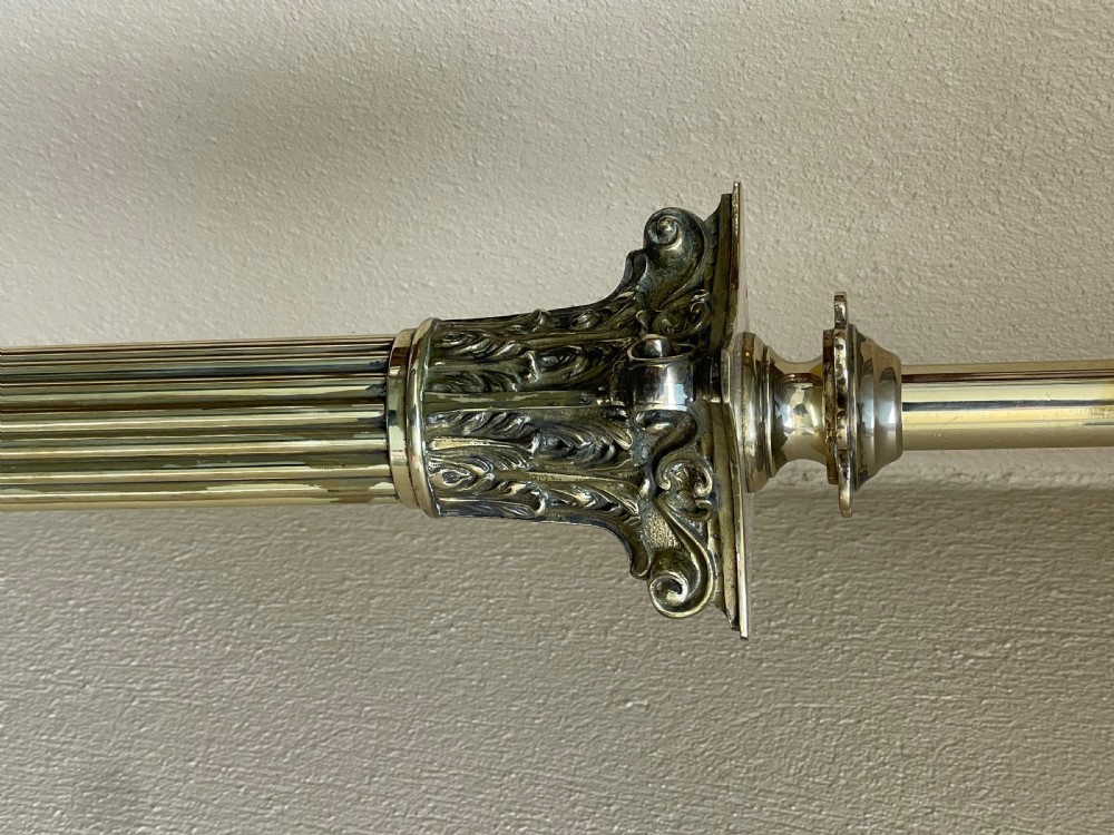 Victorian Brass Corinthian Column Standard Lamp View IV