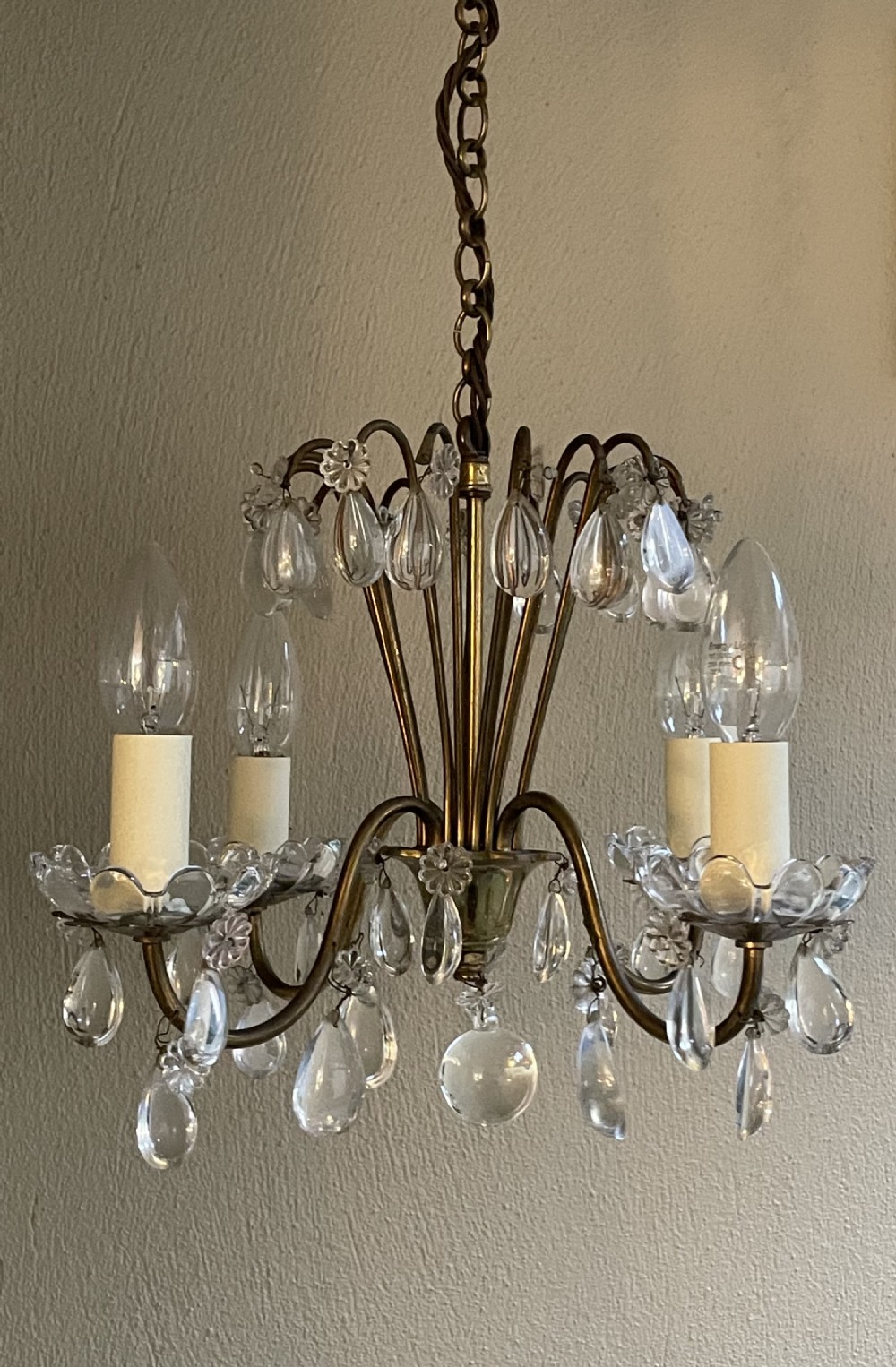 Pretty French Four Light Chandelier