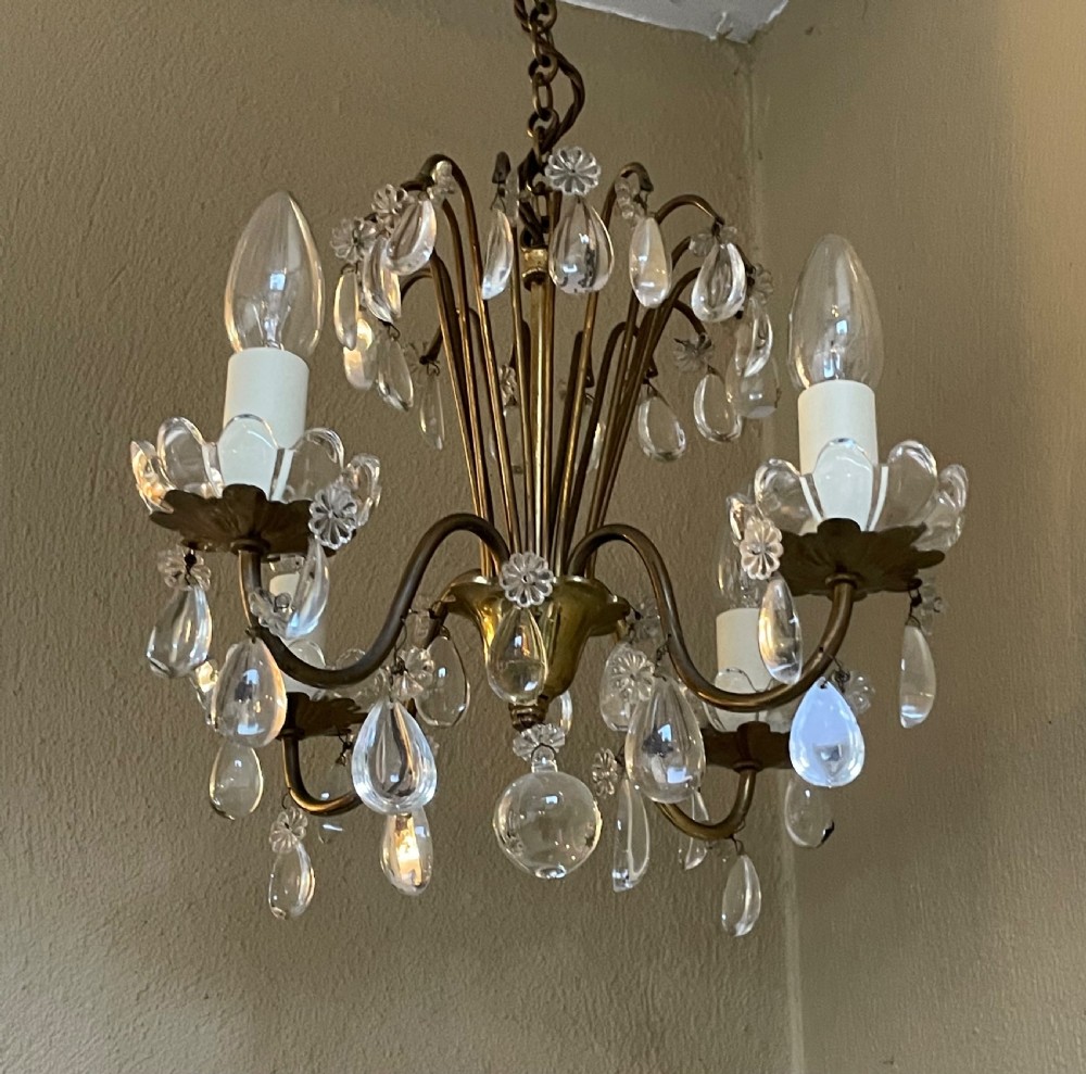 Pretty French Four Light Chandelier View IV