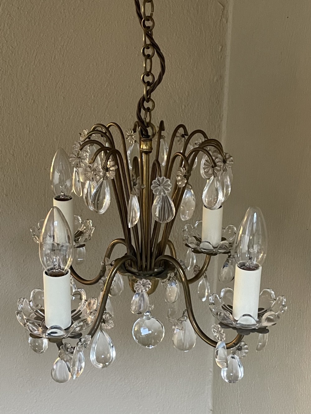 Pretty French Four Light Chandelier View V