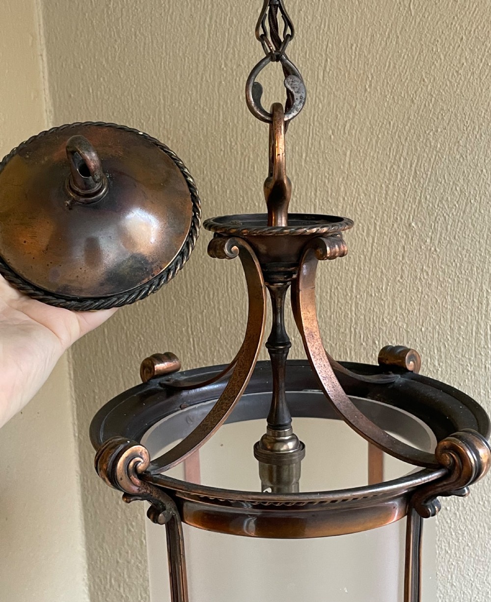 Early 20th Century Coppered Hall Lantern View III