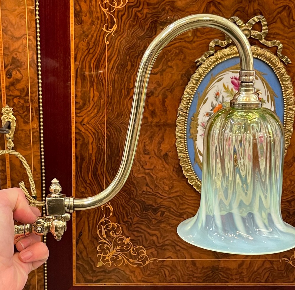 Pair of Edwardian Brass Gas Wall Lights, converted  View IV