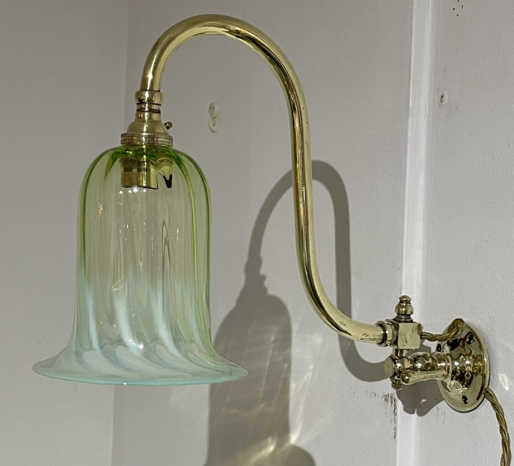 Pair of Edwardian Brass Gas Wall Lights, converted  View VIII