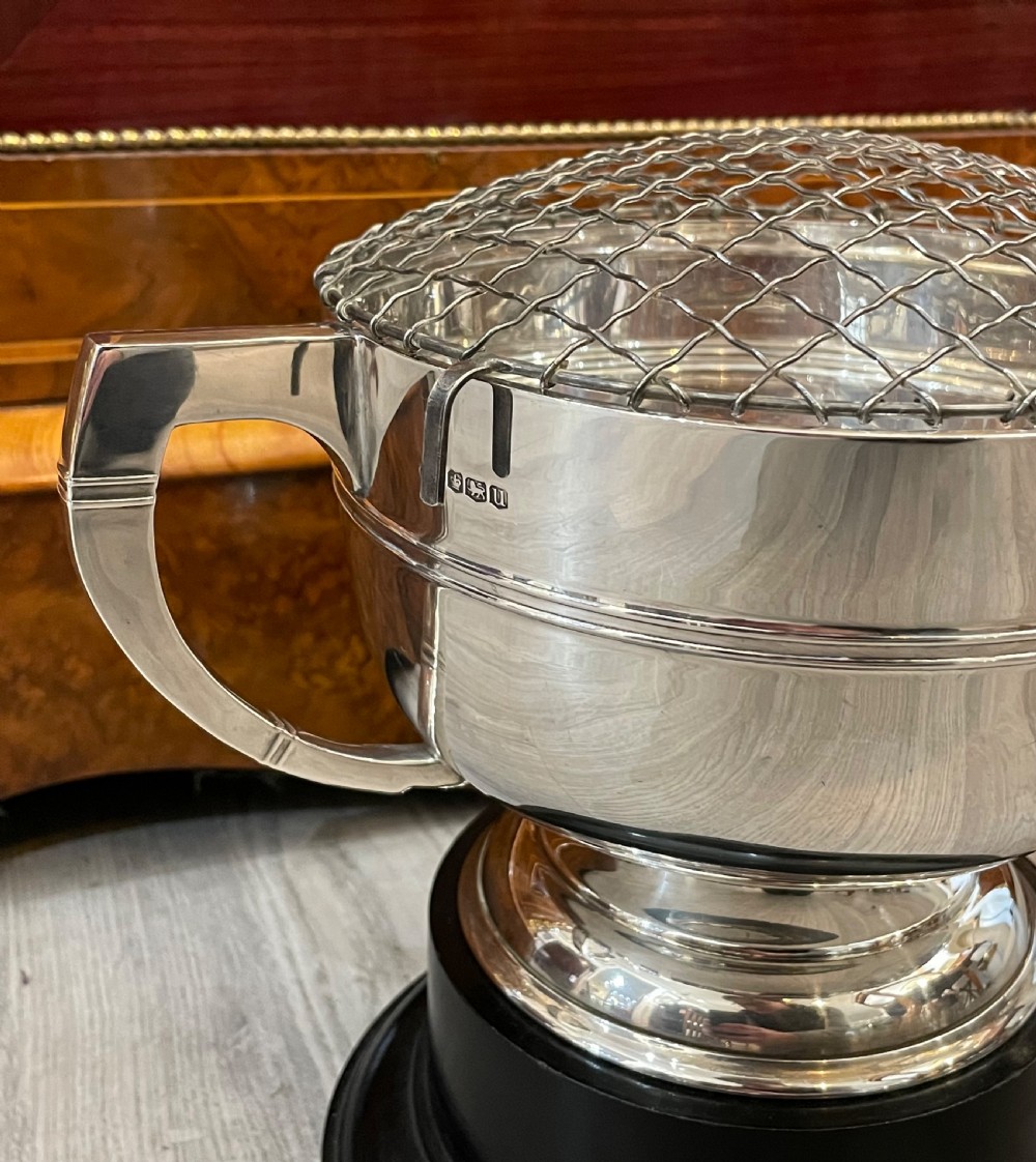 Large Art Deco Silver Twin Handled Trophy Bowl View II