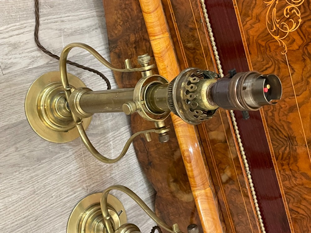 Pair Victorian Brass Ship Gimbal Lamps View III