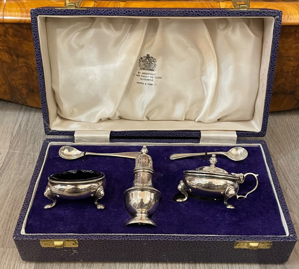 Elizabeth II Silver Cruet Set by Mappin & Webb 