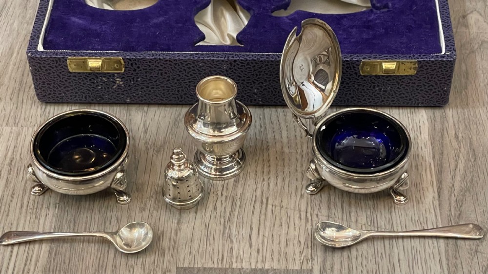 Elizabeth II Silver Cruet Set by Mappin & Webb  View IV