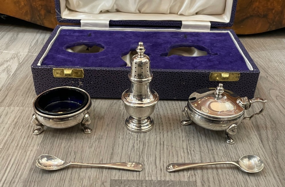 Elizabeth II Silver Cruet Set by Mappin & Webb  View V