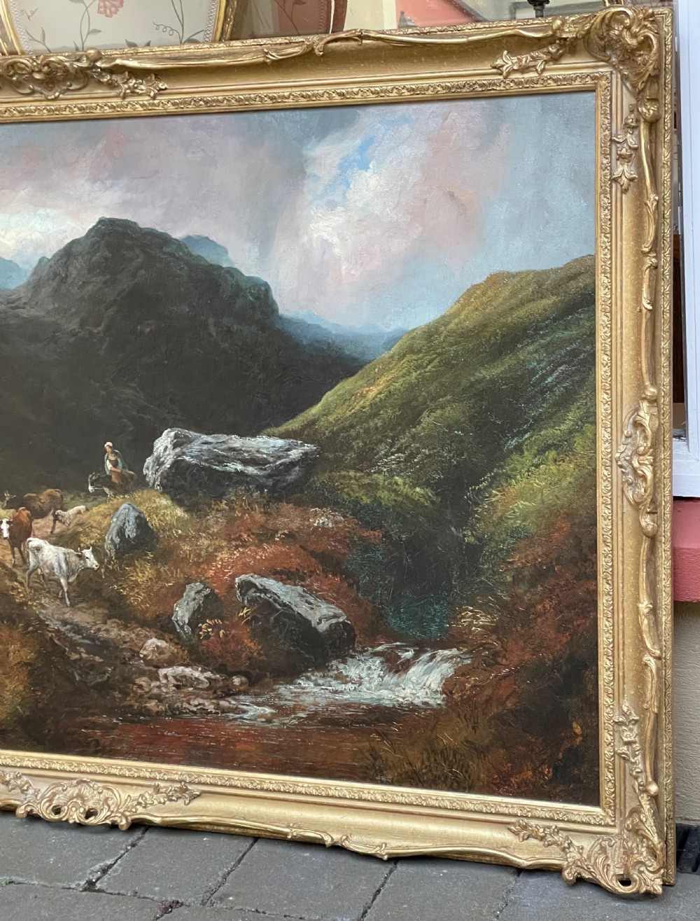 Very Large 19th Century Highland Landscape Oil Painting, Franz Hoepfner View III
