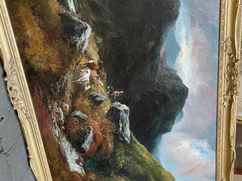 Very Large 19th Century Highland Landscape Oil Painting, Franz Hoepfner View VI