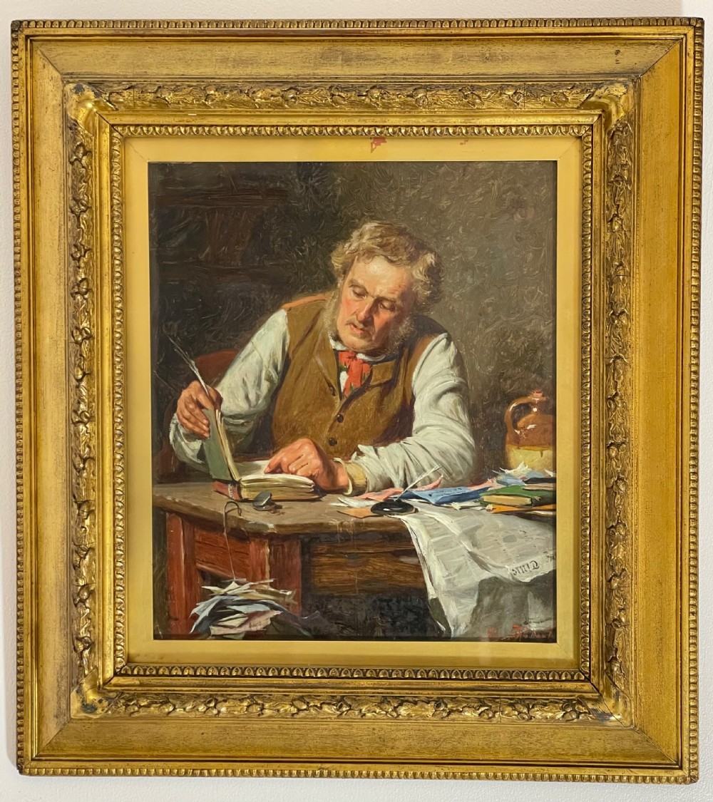 Oil Painting of Elderly Gentleman by Edwin Thomas Roberts