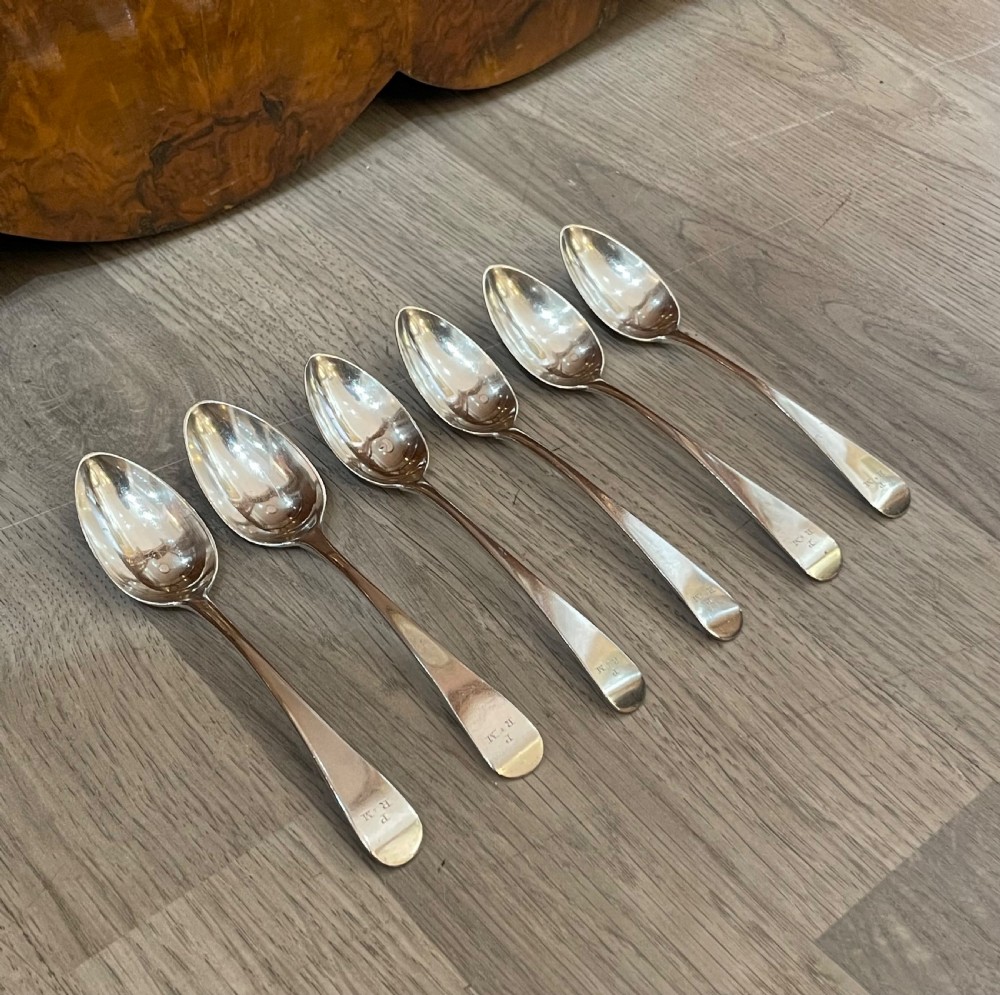 Set of Six Georgian Silver Teaspoons, 1809 View II