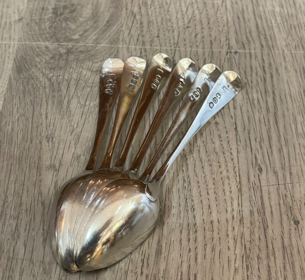 Set of Six Georgian Silver Teaspoons, 1809 View V