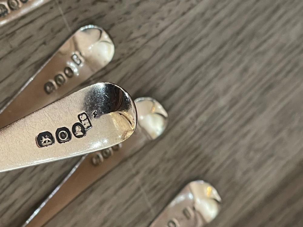 Set of Six Georgian Silver Teaspoons, 1809 View VIII