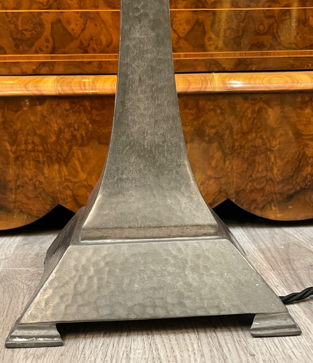 Arts and Crafts Pewter Table Lamp by Talbot  View III