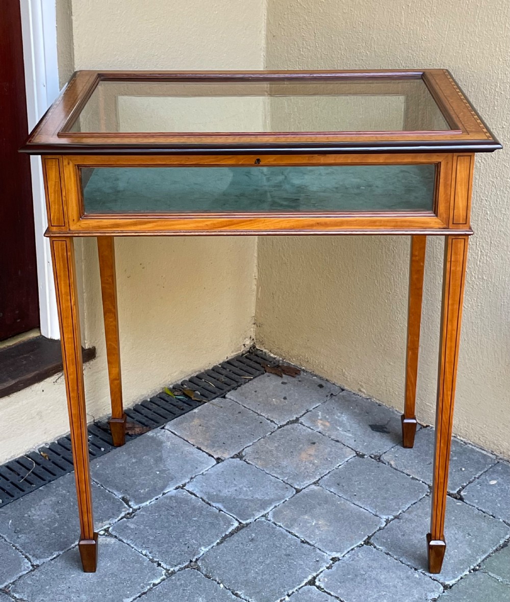 Edwardian Satinwood Bijouterie Display Table Cabinet 