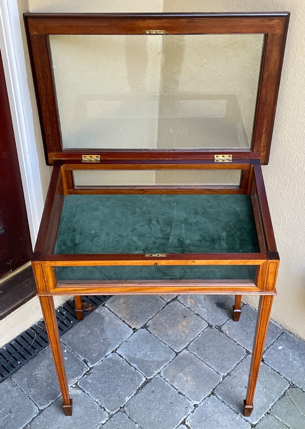 Edwardian Satinwood Bijouterie Display Table Cabinet  View IV